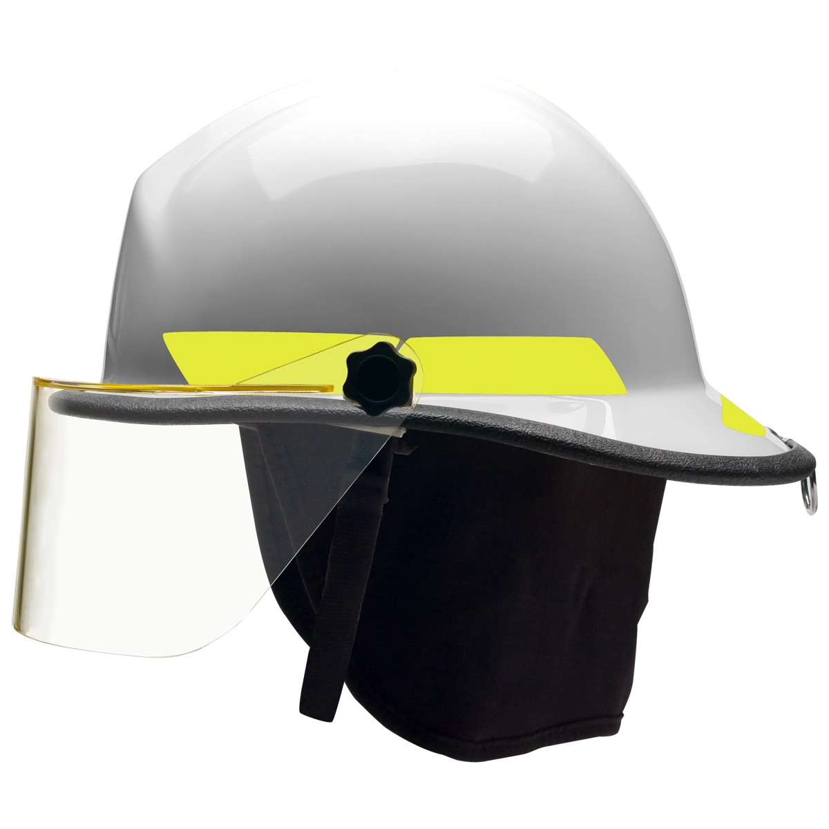 FX Series Fire Helmet - Fiberglass with Face Shield - White