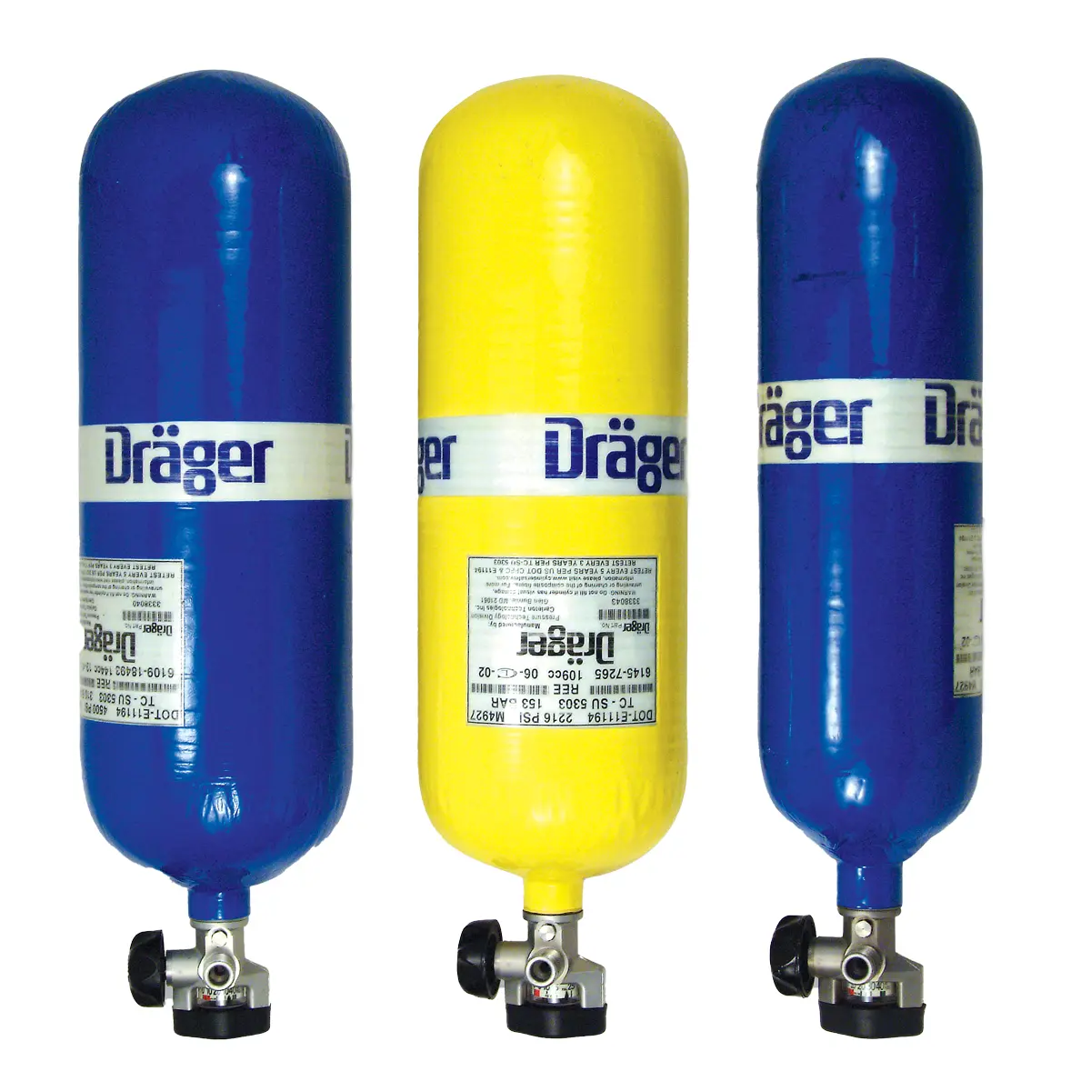 Draeger Aluminum Cylinder - 30-Min, 2216 PSI, Yellow | Shop Darley