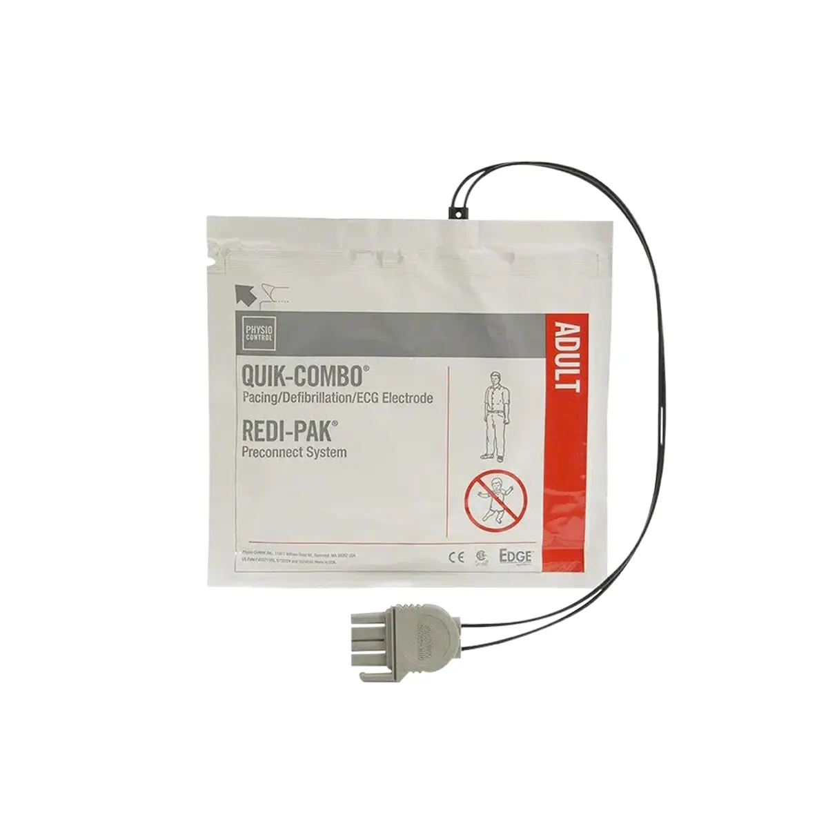 LIFEPAK 1000 EDGE System Electrodes with QUIK-COMBO Connector and REDI-PAK Pre-connect System